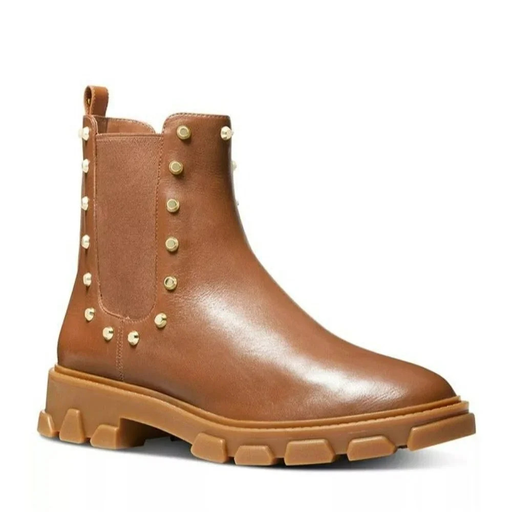 Michael Kors Women's Ridley Studded Lug-Sole Chelsea Booties Size 6 (MSRP $225)